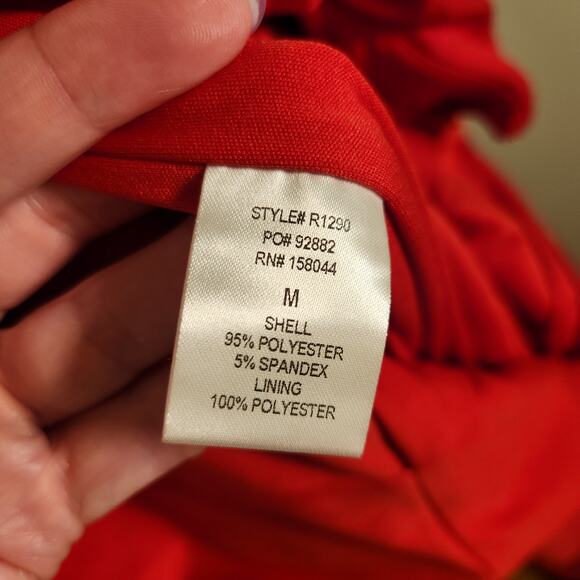 NEW YORK & COMPANY Red Asymmetric Jumpsuit, Size Medium - Picture 14 of 16